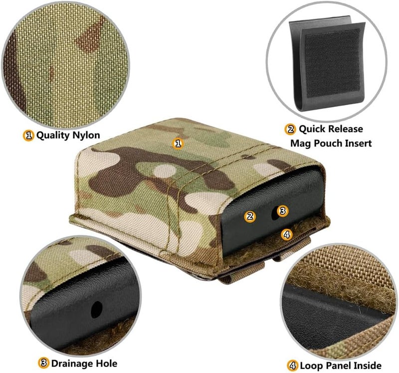 KRYDEX 5.56 Magazine Pouch,MOLLE Mag Holder with Quick Release Magazine Pouch Insert - Image 3